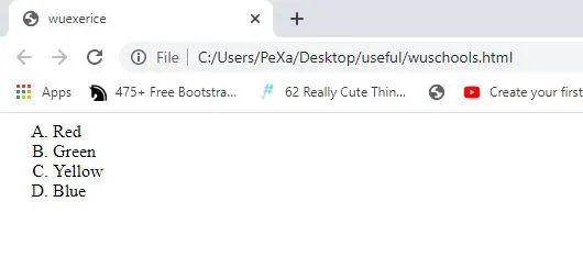 list in html