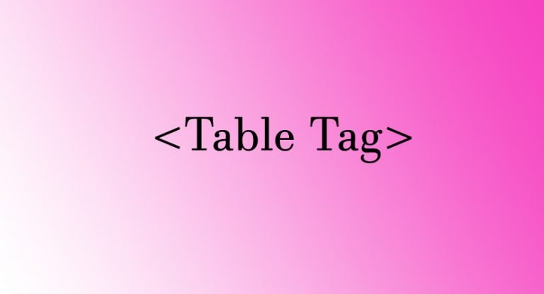 html table name tag