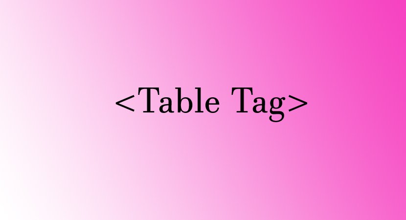 Read more about the article Table tag in HTML
