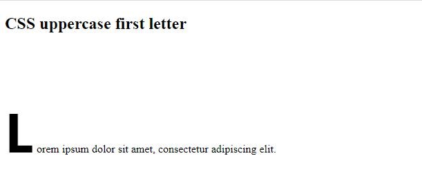 css uppercase first letter 