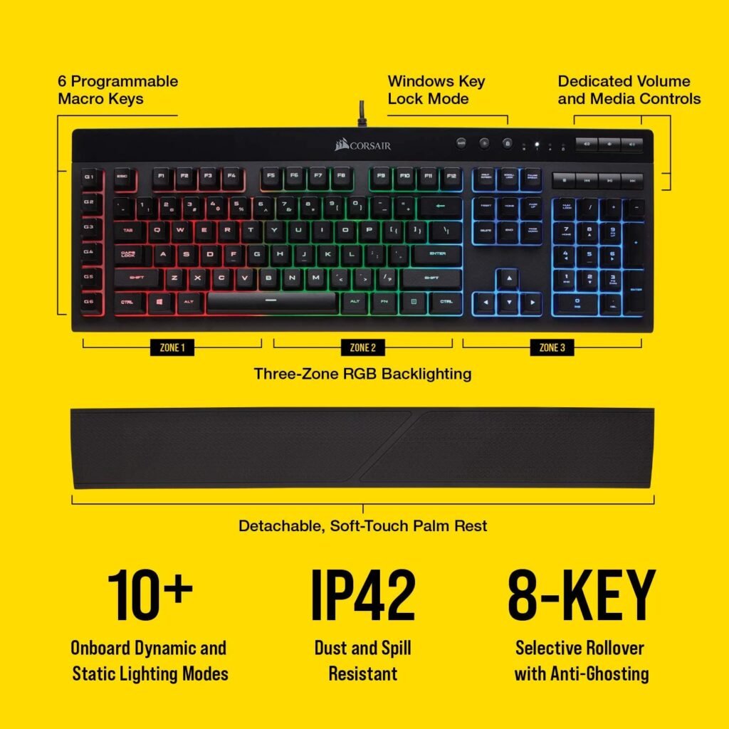 Corsair K55 RGB Best Gaming Keyboard 