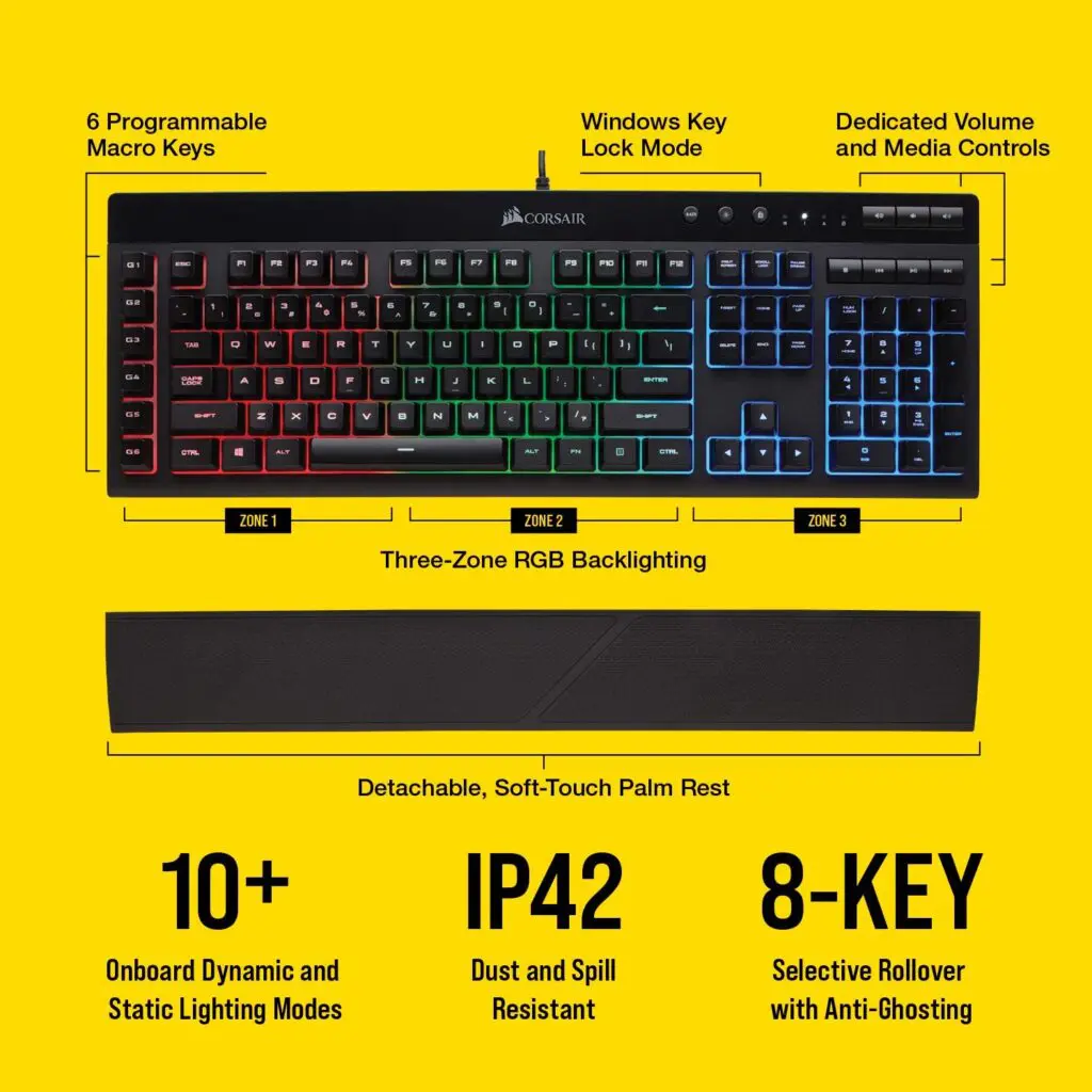 Corsair K55 RGB Best Gaming Keyboard