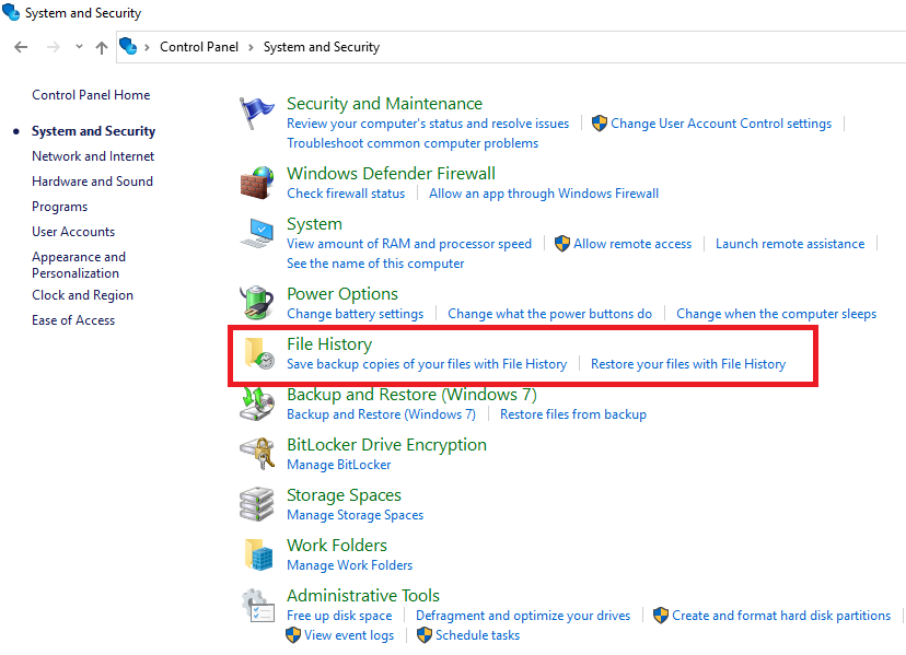 Delete Backup Files in Windows 10