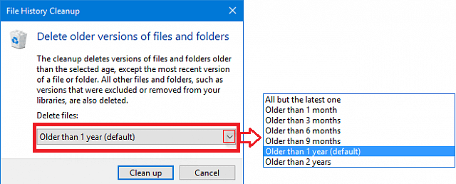 Delete Backup Files in Windows 10