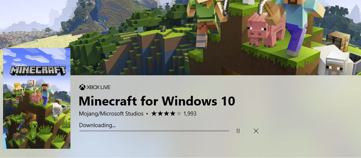 Start Update Minecraft Windows 10 